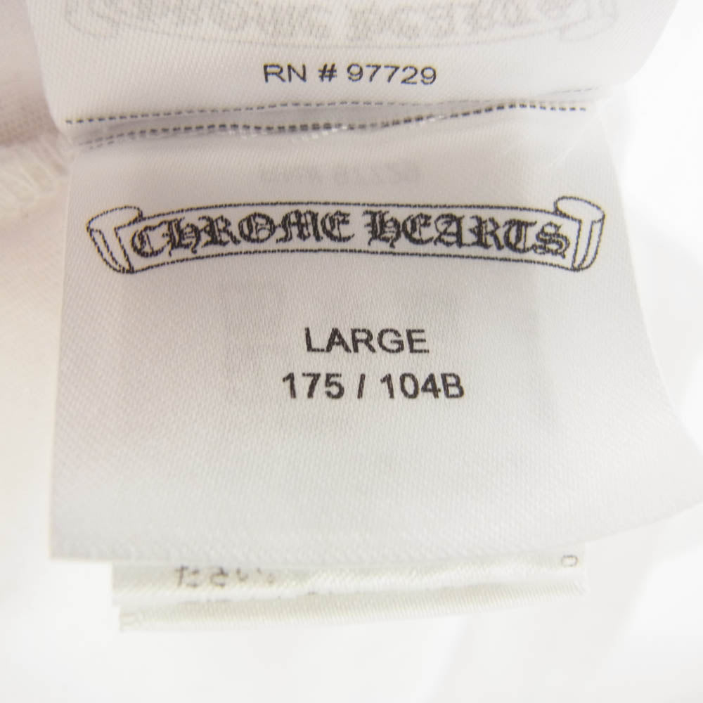 CHROME HEARTS クロムハーツ（原本無） 国内正規品 ユナイテッドアローズ仙台店購入時レシート付属 MLTCOL CEM CRS LS Tee MULT CEME DMND L/S TEE マルチ セメタリークロス 長袖 Tシャツ ロンT ホワイト系 L【中古】