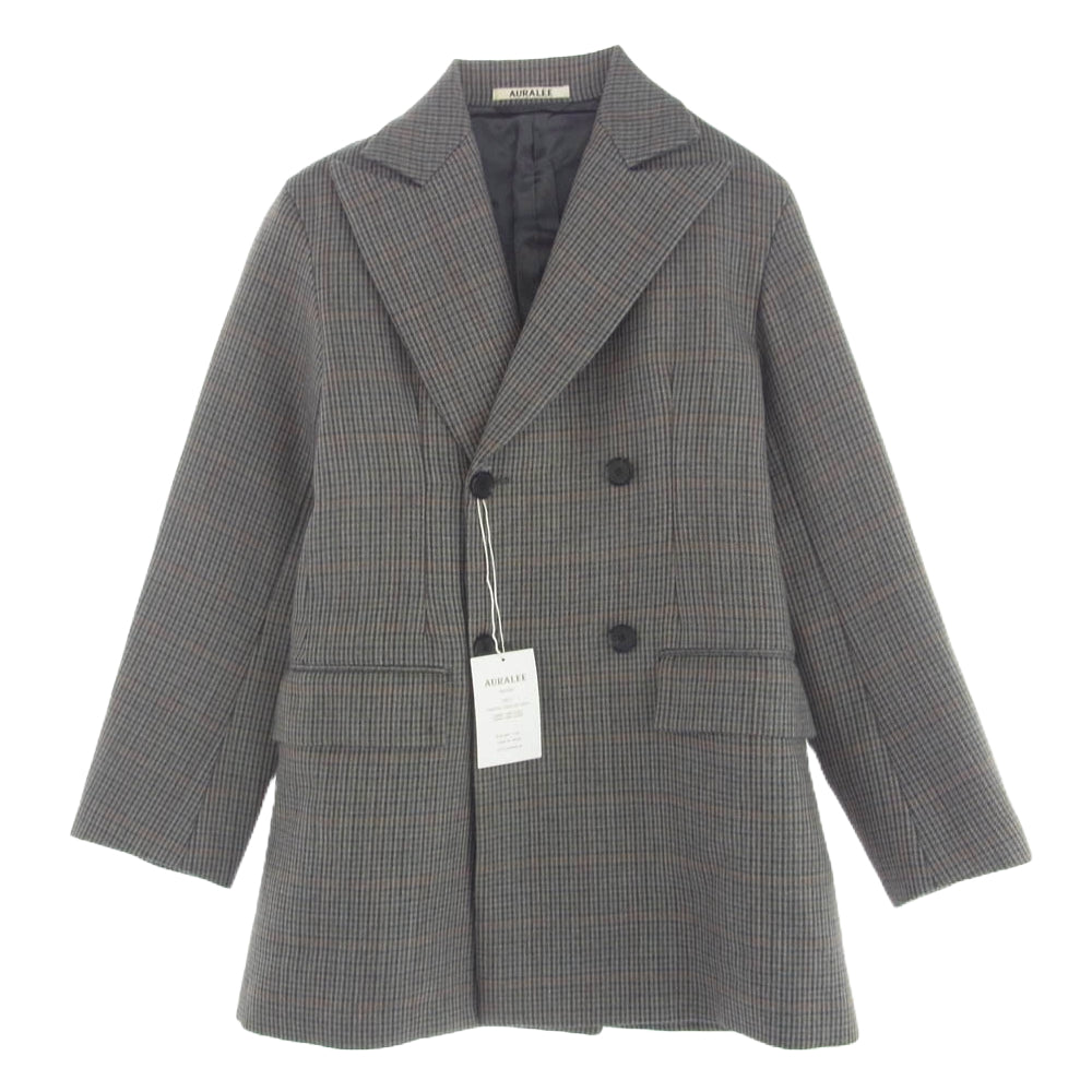 AURALEE オーラリー 18AW A8AJ04BN DOUBLE FACE CHECK DOUBLE BREASTED JACKET ダブルフェイス チェック ダブルブレスト ジャケット マルチカラー系【美品】【中古】
