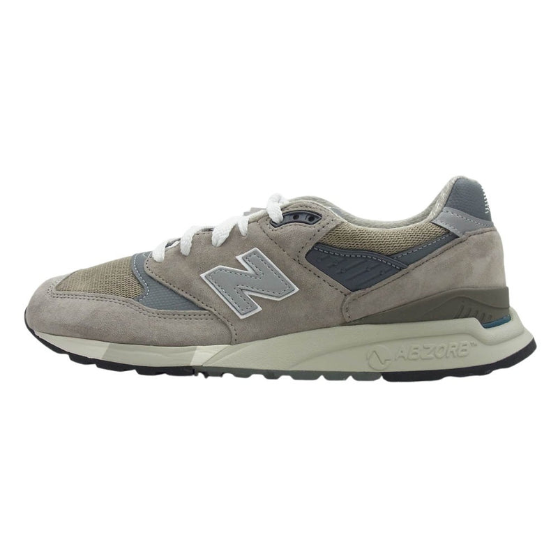 NEW BALANCE ニューバランス U998GR ABZORB アブゾーブ スエード ローカット スニーカー グレー系 28.5cm【新古品】【未使用】【中古】