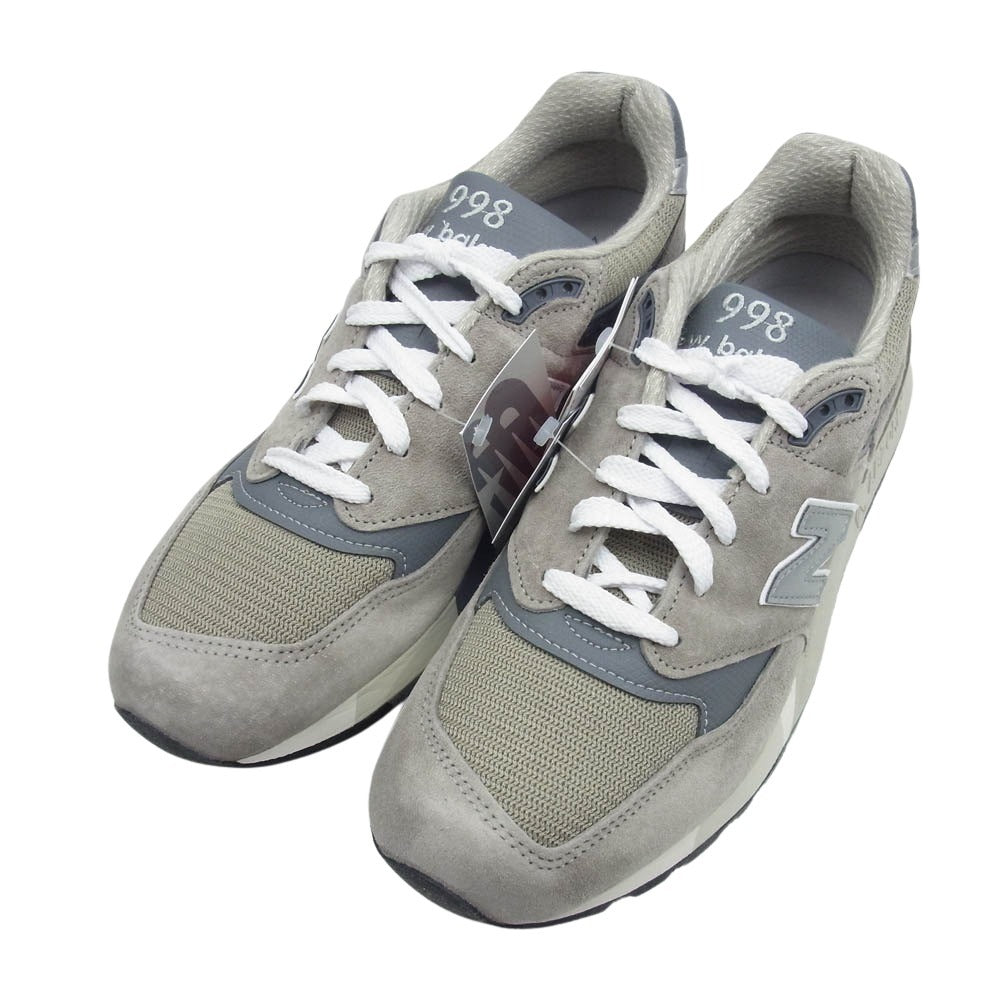 NEW BALANCE ニューバランス U998GR ABZORB アブゾーブ スエード ローカット スニーカー グレー系 28cm【新古品】【未使用】【中古】