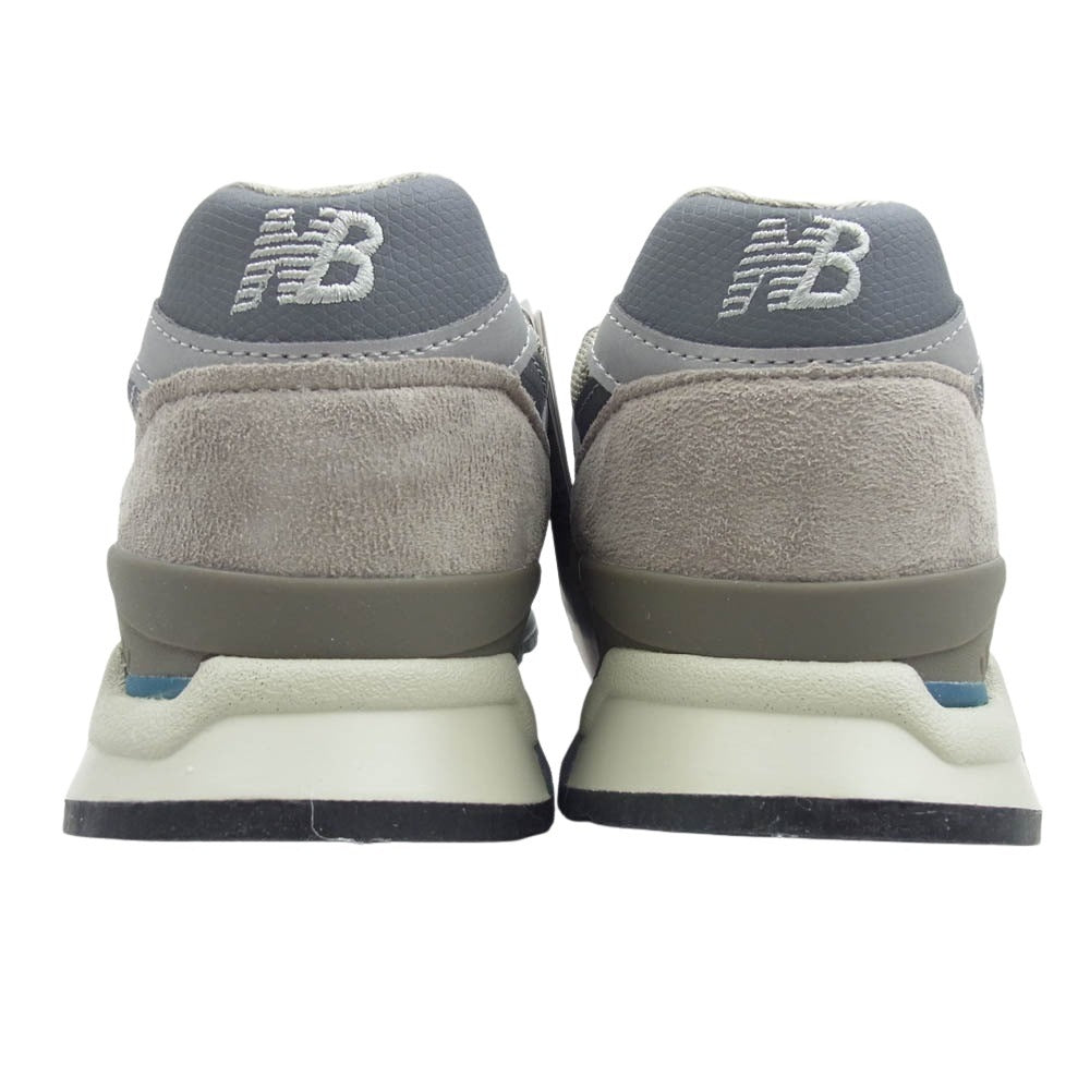 NEW BALANCE ニューバランス U998GR ABZORB アブゾーブ スエード ローカット スニーカー グレー系 28cm【新古品】【未使用】【中古】
