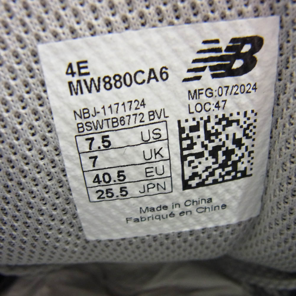 NEW BALANCE ニューバランス MW880CA6 Walking Fresh Foam 880 v6 CA6 スエード メッシュ ローカット スニーカー グレー系 25.5cm【新古品】【未使用】【中古】