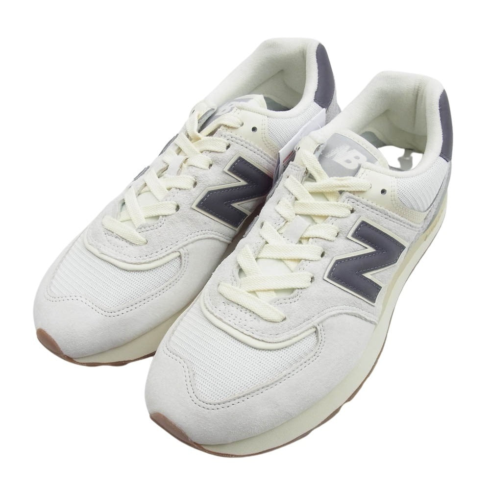 NEW BALANCE ニューバランス U574LGAN 574 スエード レザー ローカット スニーカー オフホワイト系 26.5cm【新古品】【未使用】【中古】