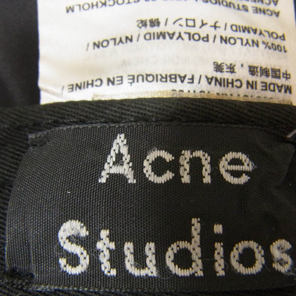 ACNE STUDIOS アクネストゥディオズ 27H173 フェイスパッチ ナイロン キャップ 帽子 ブラック系【中古】