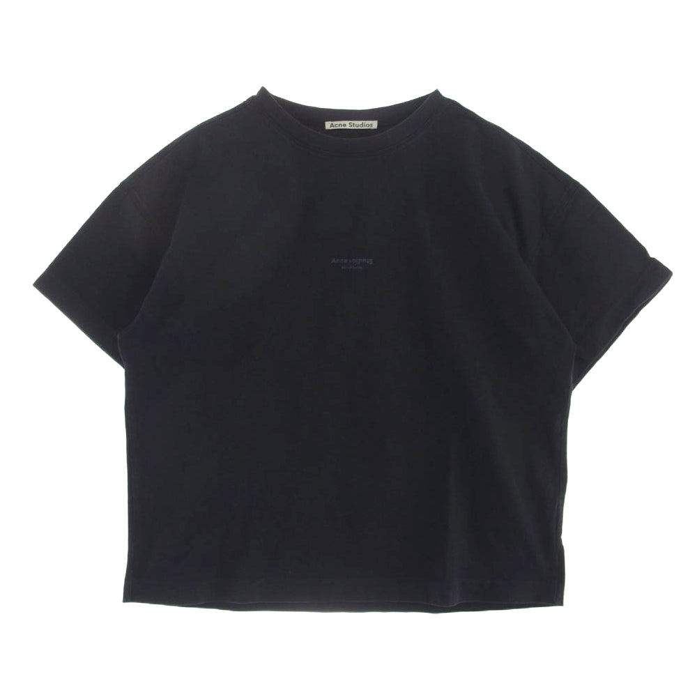 ACNE STUDIOS アクネストゥディオズ 15C176 ロゴプリント クルーネック 半袖 Tシャツ ブラック系 XS【中古】