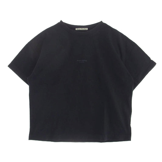 ACNE STUDIOS アクネストゥディオズ 15C176 ロゴプリント クルーネック 半袖 Tシャツ ブラック系 XS【中古】