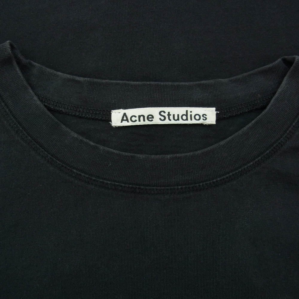 ACNE STUDIOS アクネストゥディオズ 15C176 ロゴプリント クルーネック 半袖 Tシャツ ブラック系 XS【中古】