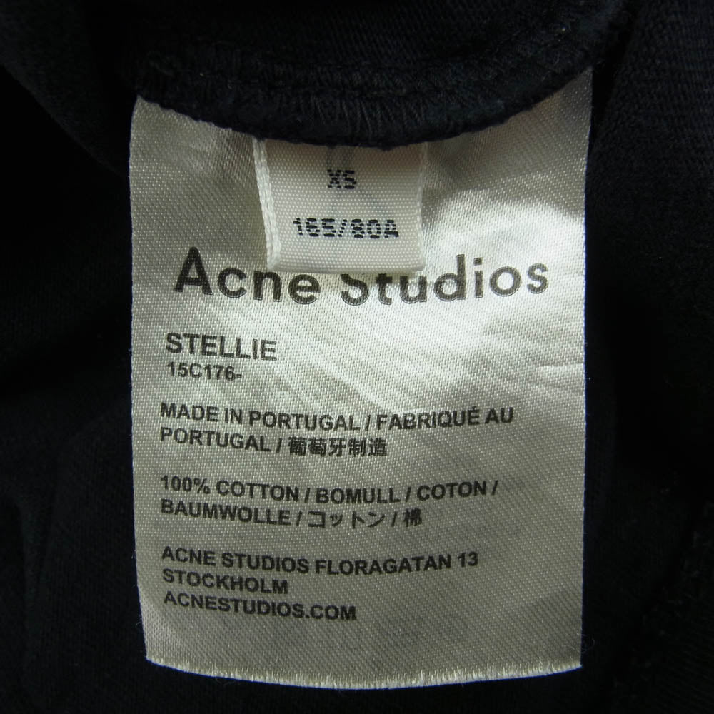 ACNE STUDIOS アクネストゥディオズ 15C176 ロゴプリント クルーネック 半袖 Tシャツ ブラック系 XS【中古】