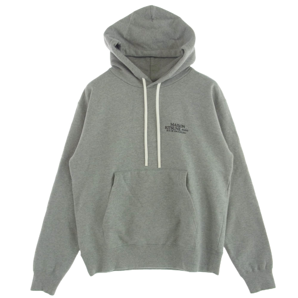 MAISON KITSUNE メゾンキツネ ロゴプリント プルオーバー パーカー フーディ グレー系 M【中古】