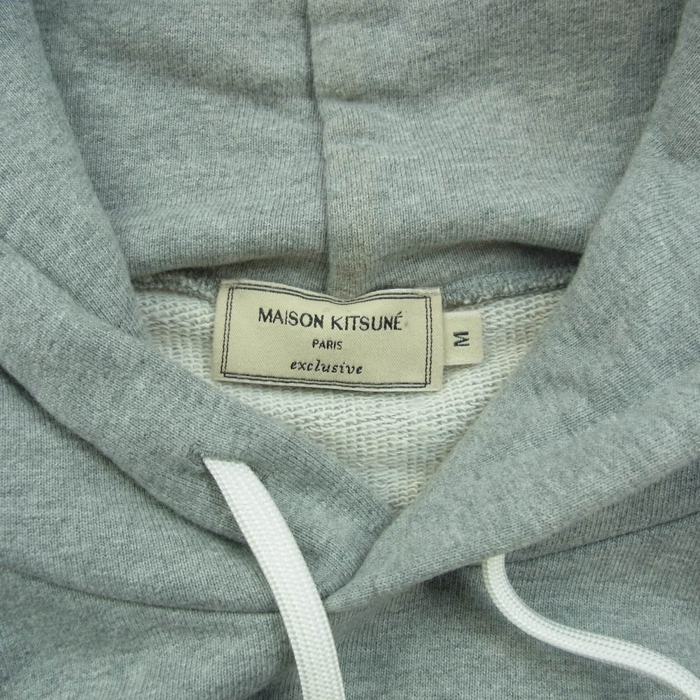 MAISON KITSUNE メゾンキツネ ロゴプリント プルオーバー パーカー フーディ グレー系 M【中古】