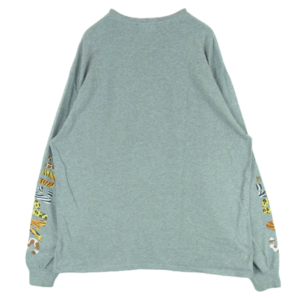 SAPEUR サプール アニマル アームロゴ プリント ロングスリーブ 長袖 Tシャツ ホンデュラス製 グレー系 XL【中古】