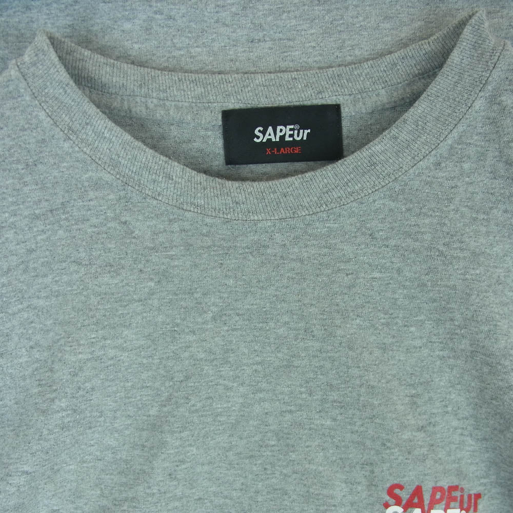 SAPEUR サプール アニマル アームロゴ プリント ロングスリーブ 長袖 Tシャツ ホンデュラス製 グレー系 XL【中古】