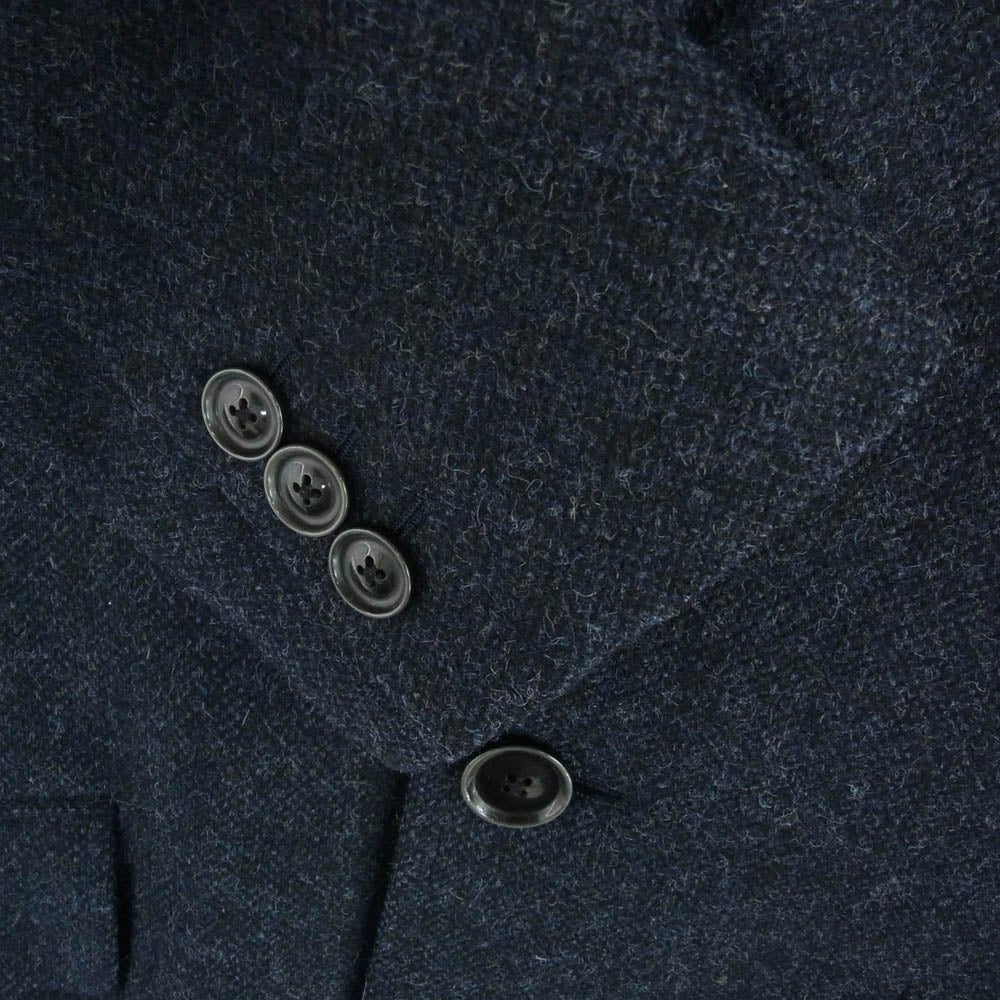 Eddie Bauer エディー・バウアー × MOON Woven in England ツイード ウール コート ネイビー M ネイビー系 M【中古】