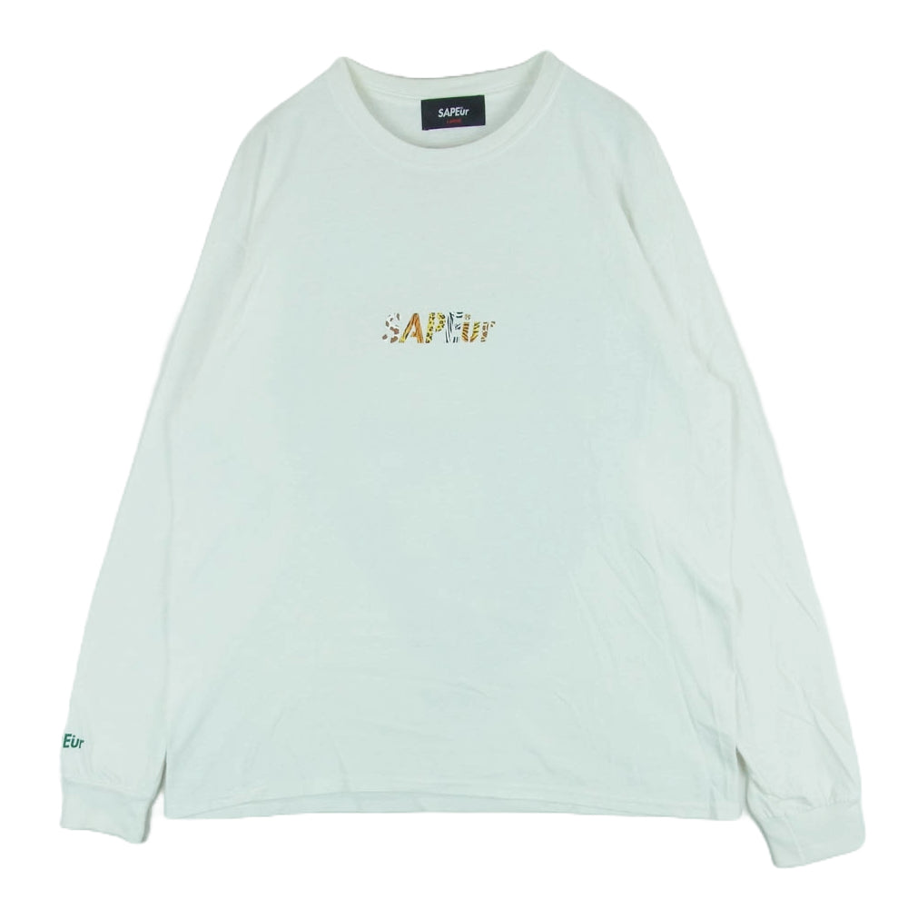 SAPEUR サプール デニス ロッドマン アニマル柄 ロングスリーブ 長袖 Tシャツ ホンデュラス製 ホワイト系 L【中古】