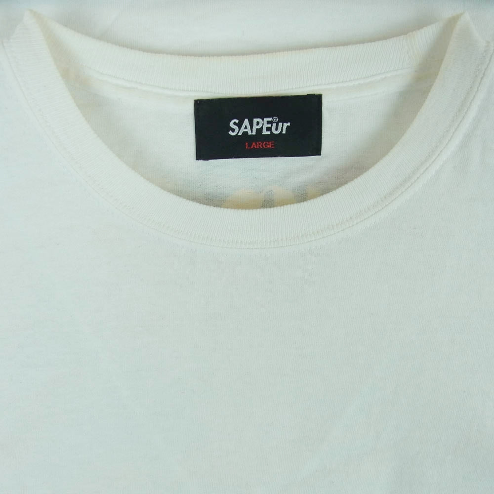 SAPEUR サプール デニス ロッドマン アニマル柄 ロングスリーブ 長袖 Tシャツ ホンデュラス製 ホワイト系 L【中古】