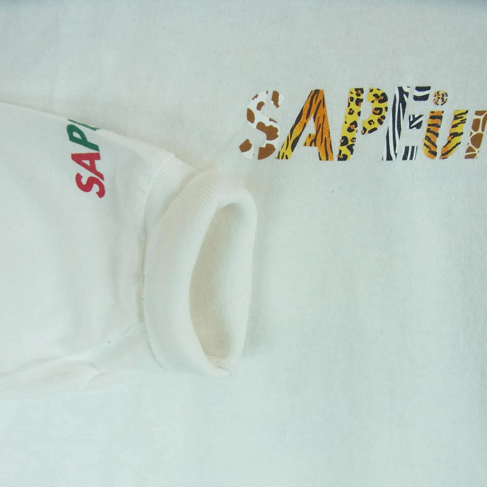 SAPEUR サプール デニス ロッドマン アニマル柄 ロングスリーブ 長袖 Tシャツ ホンデュラス製 ホワイト系 L【中古】