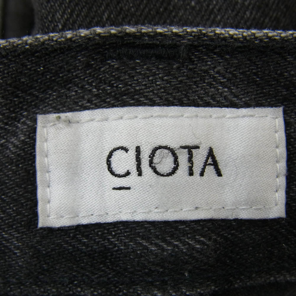 シオタ PTM-1STB ストレート 5ポケット ボタンフライ ブラック デニム パンツ W34 ブラック系 34【中古】