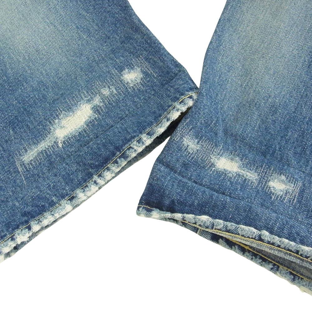 SAPEUR サプール Lot.5550XX vintage denim pants THE FUTURE 16oz スーパー ワイド ストレート ヴィンテージ デニム パンツ フューチャー ヴィンテージダメージ加工 インディゴ L インディゴブルー系 L【新古品】【未使用】【中古】