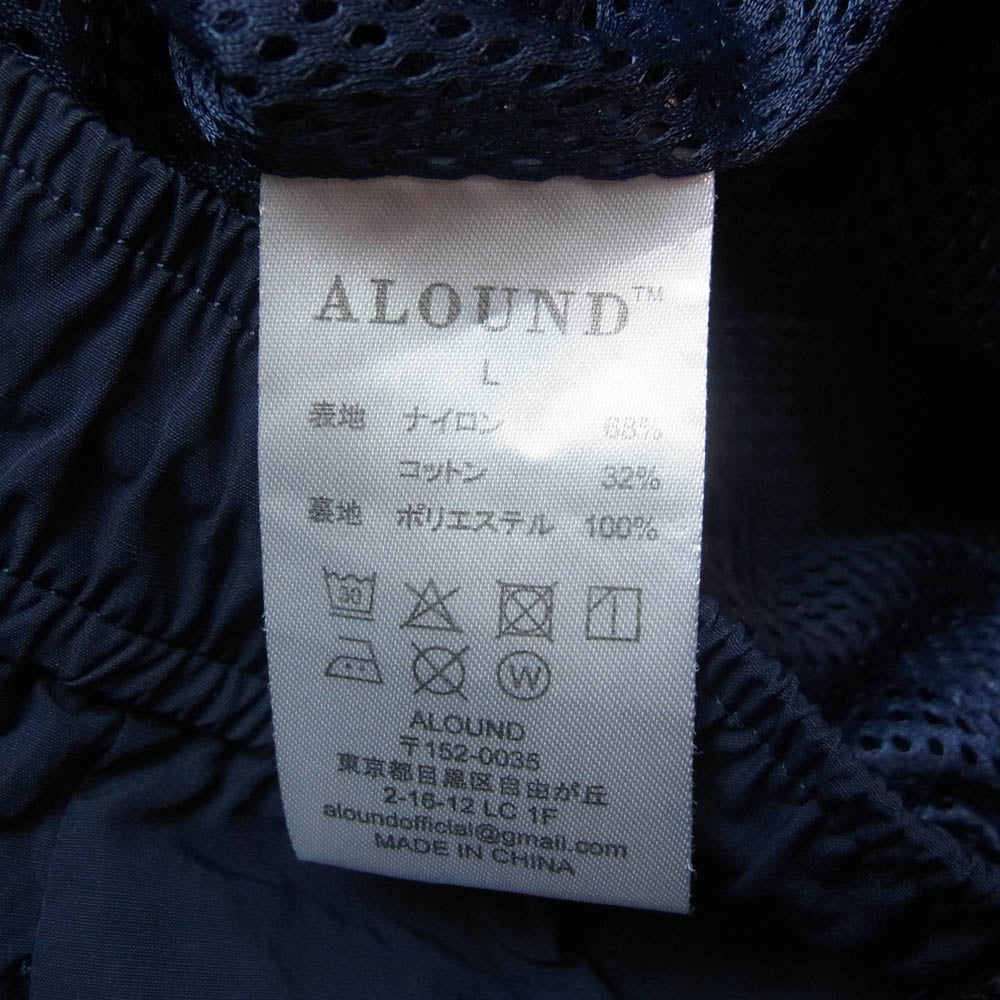 アラウンド VENTILATION NYLON SHORTS ナイロン ショーツ ハーフ パンツ ネイビー系 L【中古】