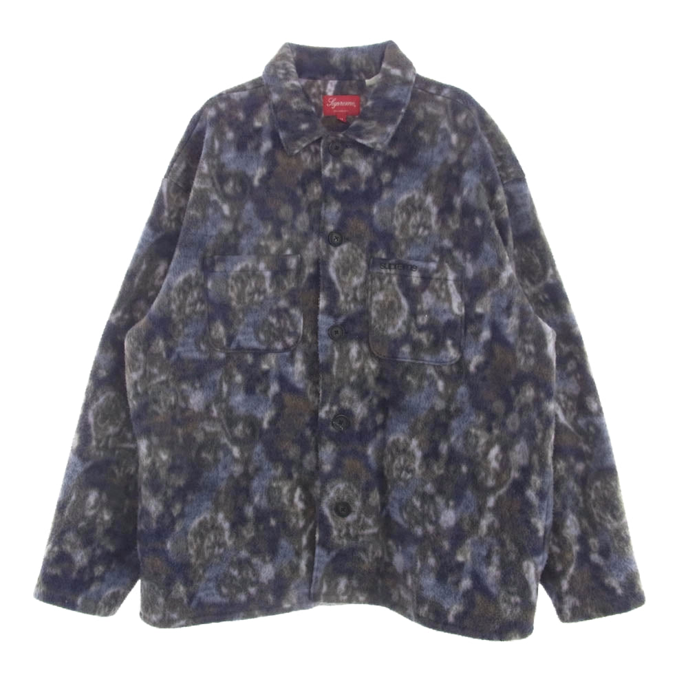 Supreme シュプリーム 21AW Paisley Fleece Shirt Purple ペイズリー 総柄 フリース シャツ ジャケット パープル M パープル系 M【中古】