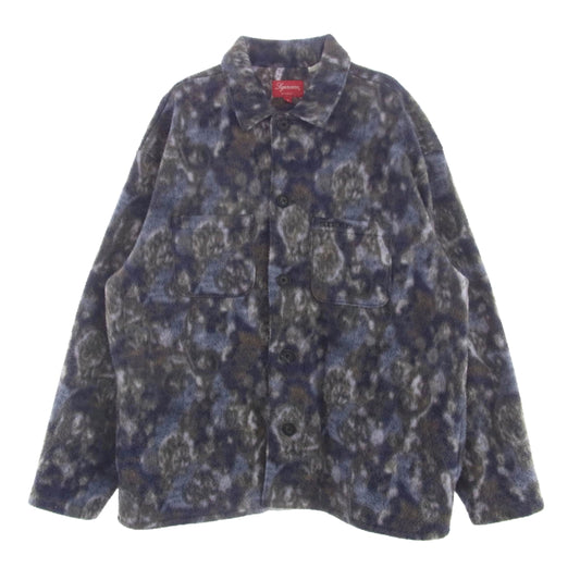 Supreme シュプリーム 21AW Paisley Fleece Shirt Purple ペイズリー 総柄 フリース シャツ ジャケット パープル M パープル系 M【中古】
