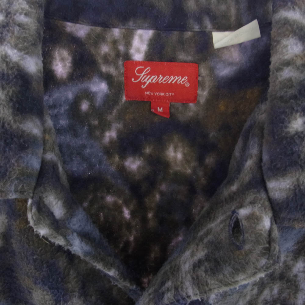 Supreme シュプリーム 21AW Paisley Fleece Shirt Purple ペイズリー 総柄 フリース シャツ ジャケット パープル M パープル系 M【中古】