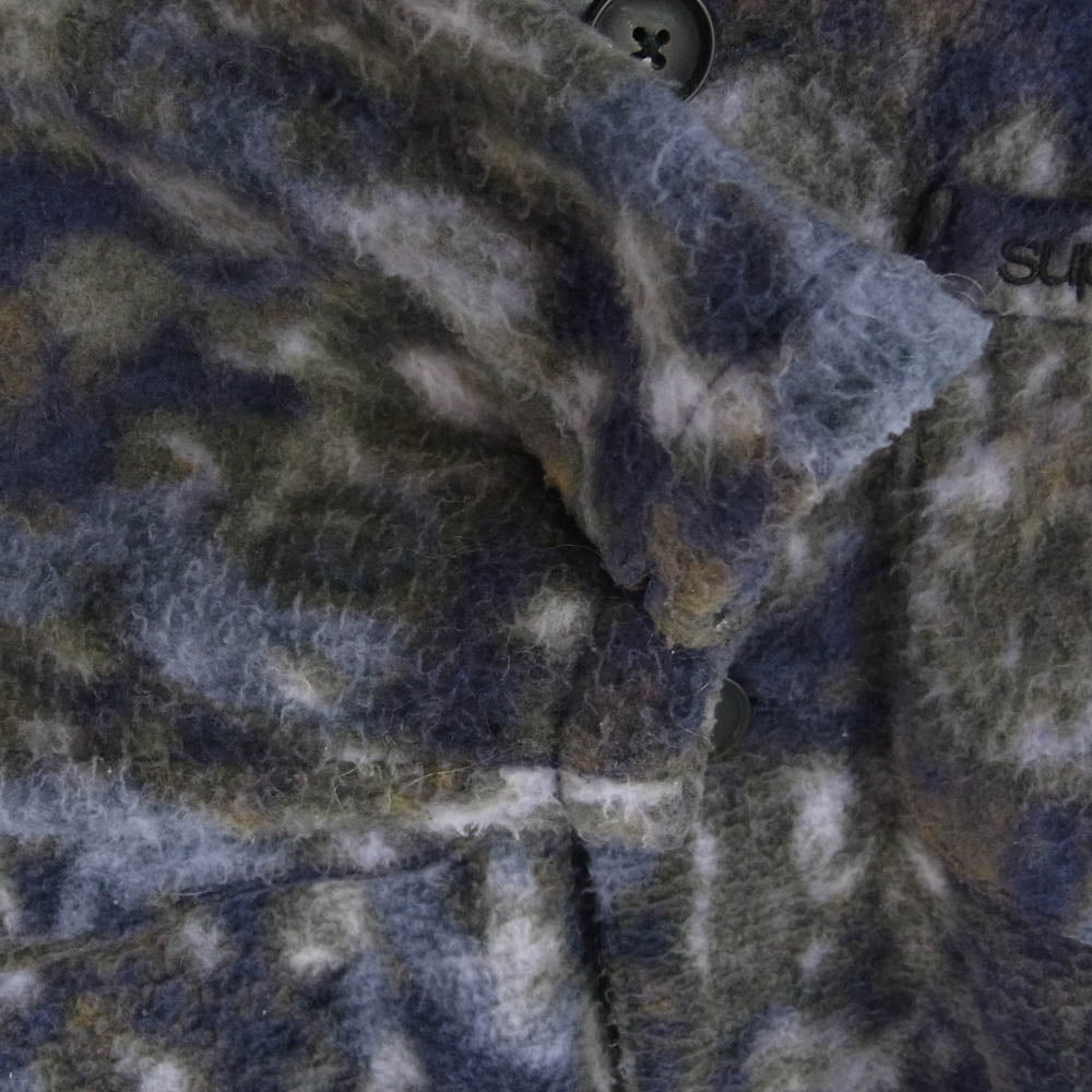 Supreme シュプリーム 21AW Paisley Fleece Shirt Purple ペイズリー 総柄 フリース シャツ ジャケット パープル M パープル系 M【中古】