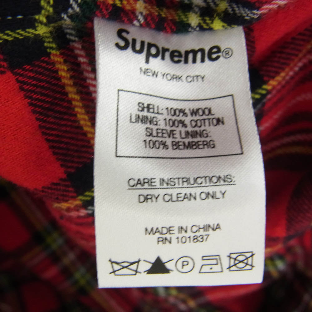 Supreme シュプリーム 19AW × Loro Piana Wool Harrington Jacket ロロ・ピアーナ ハリントン ジャケット ウール 裏地 タータンチェック ブラック系 M【中古】