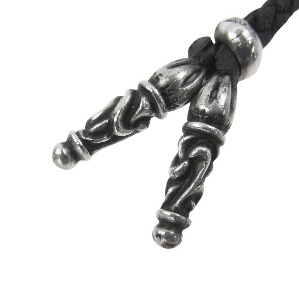CHROME HEARTS クロムハーツ（原本無） LEATHER BRAID スクロール レザー ブレード  ネックレス ブラック系【中古】