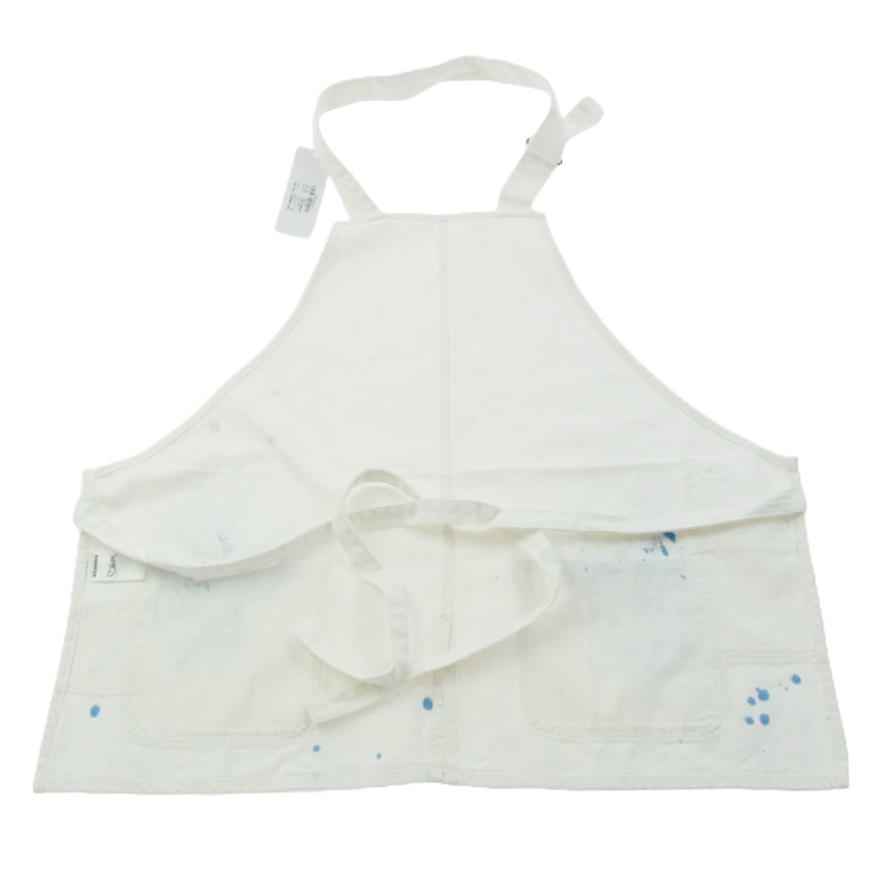 atmos アトモス COOK HANDMADE PAINT DENIM ハンドメイド ペイント デニム エプロン ホワイト系【新古品】【未使用】【中古】