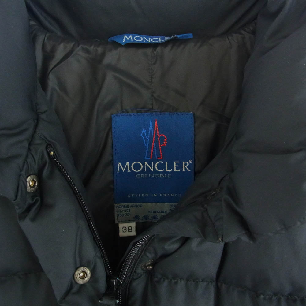 MONCLER モンクレール 青タグ GRENOBLE ダウン ジャケット ブラック系 38【中古】