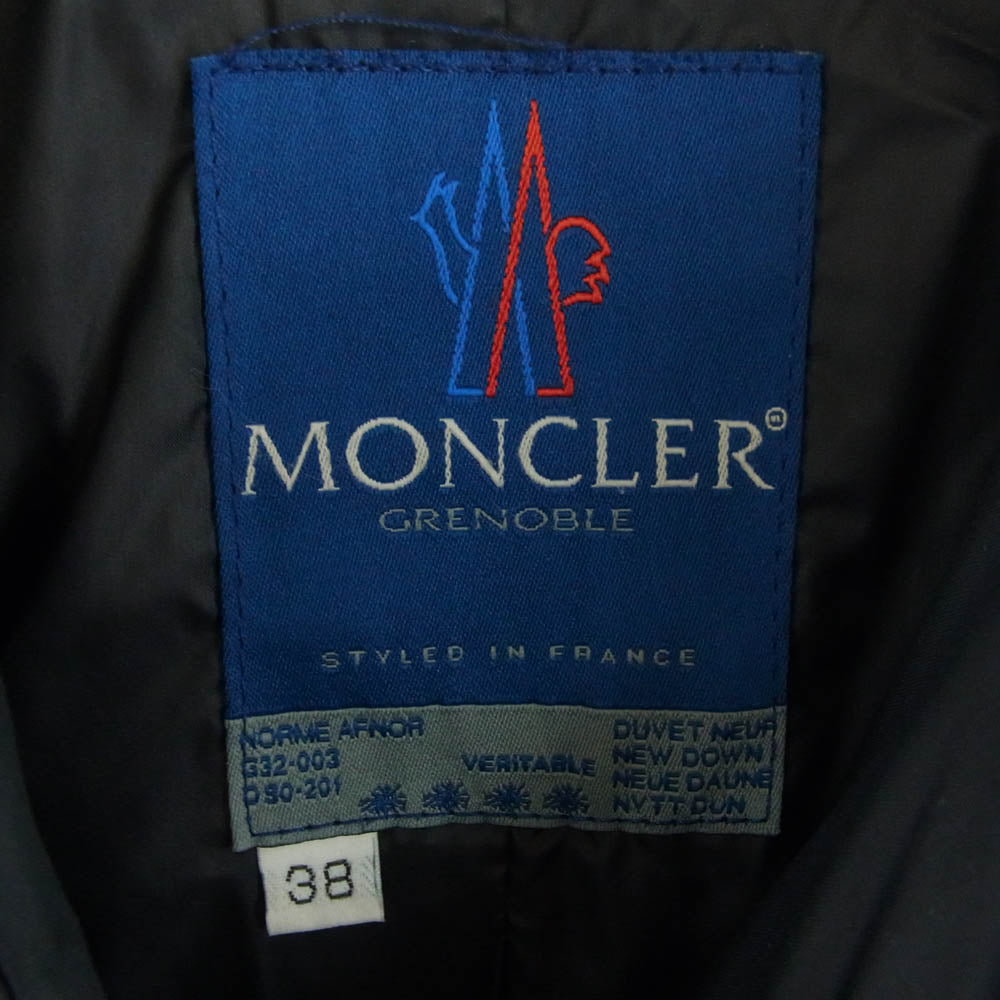 MONCLER モンクレール 青タグ GRENOBLE ダウン ジャケット ブラック系 38【中古】