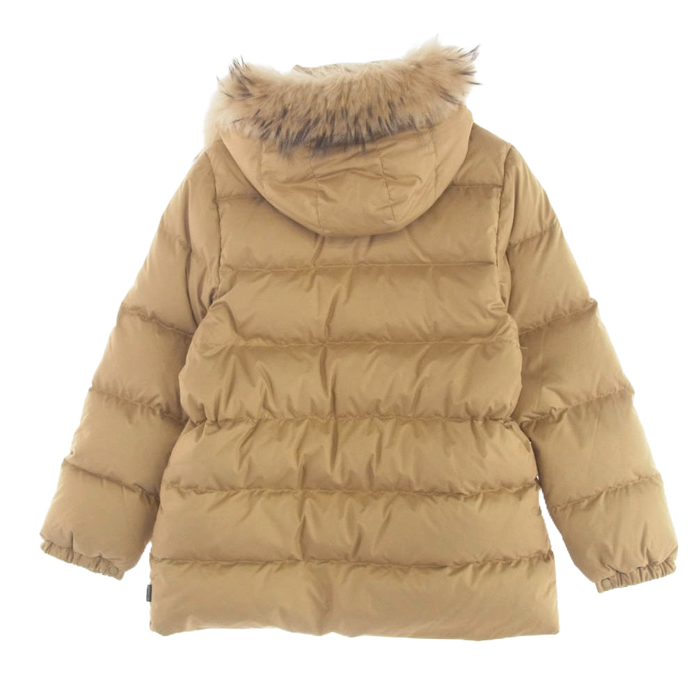 MONCLER モンクレール 47352-90-69950 VALENTINE 青タグ ファー フーディ ダウン ジャケット ベージュ系 1【中古】