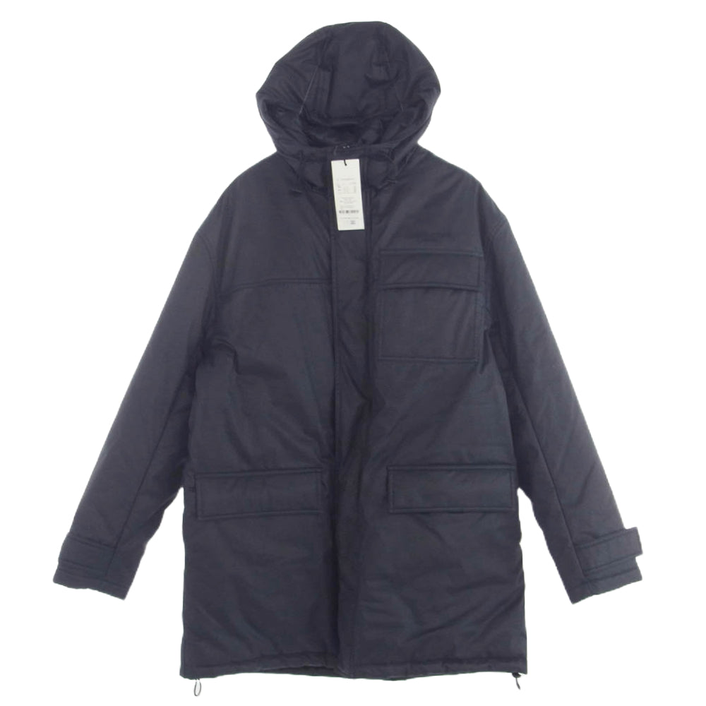 MAISON KITSUNE メゾンキツネ HU02280WE0003 HOODED PARKA フーデッド パーカー ロゴ刺繍 中綿 マウンテンパーカー ジャケット ネイビー系 L【中古】