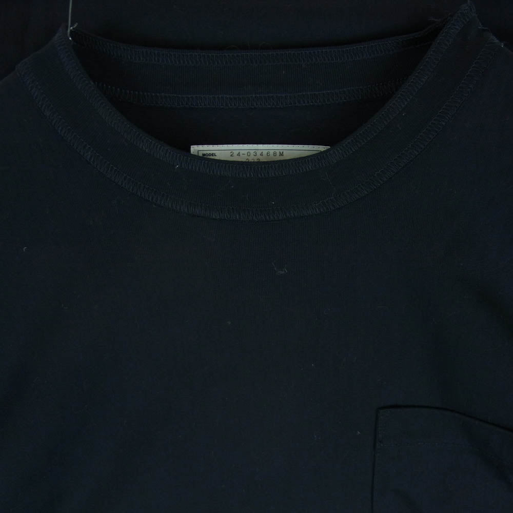 Sacai サカイ 24AW 24-03468M Cotton Poplin Cotton Jersey T-Shirt コットンポプリン コットンジャージー レイヤード ストライプ 長袖 Tシャツ ダークネイビー系 ブルー系 ホワイト系 2【美品】【中古】