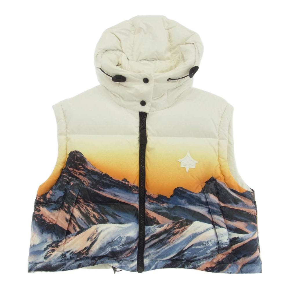 LOUIS VUITTON ルイ・ヴィトン 22SS シグネチャーパッチ付 メタリックサンセット マウンテン パファー フード付き ダウンベスト マルチカラー系 36【極上美品】【中古】
