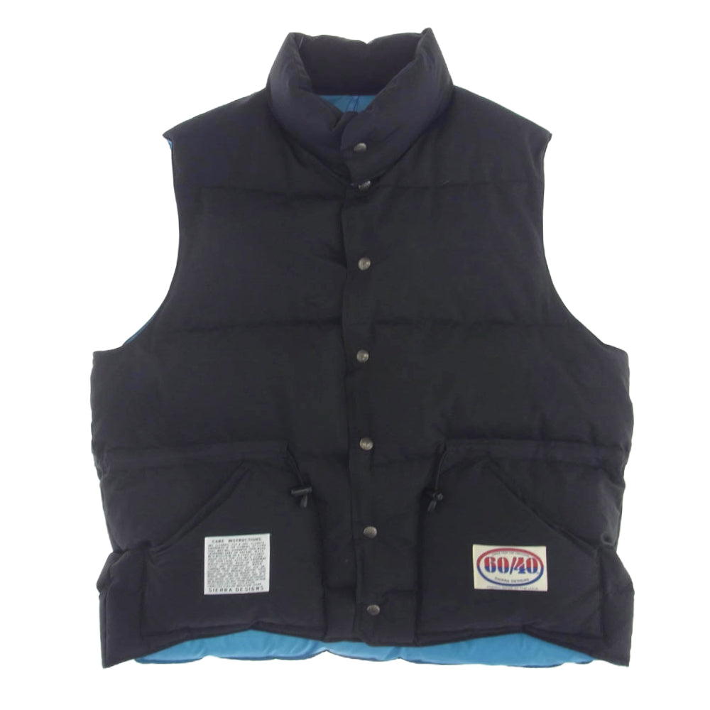 SIERRA DESIGNS シエラデザイン 525006 BEAUTY&YOUTH ビューティアンドユース 別注 60/40 ロクヨン スタンドカラー リバーシブル ダウンベスト ブラック系【中古】