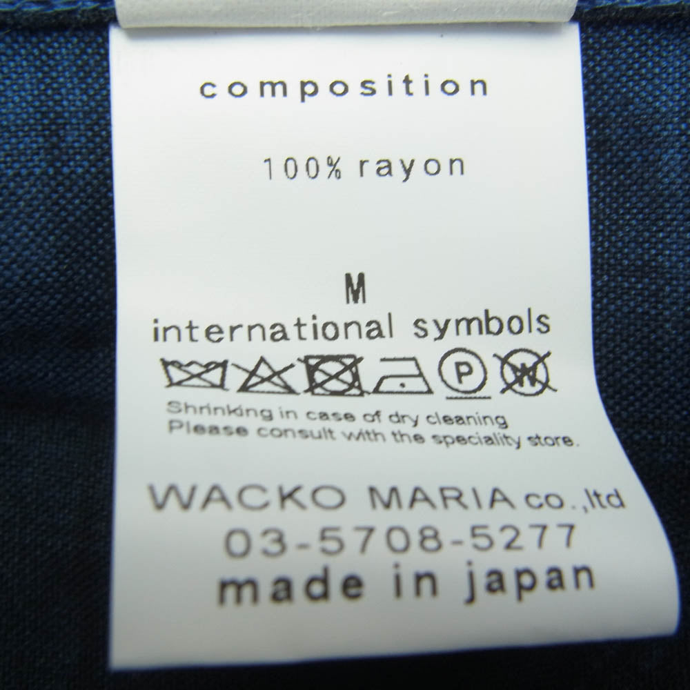 WACKO MARIA ワコマリア 23AW 23FW-WMS-OC01 OMBRE CHECK OPEN COLLAR SHIRT LS オンブレチェック オープンカラー 長袖 チェックシャツ ブルー系 M【中古】
