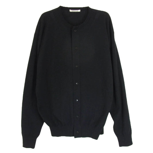 AURALEE オーラリー 23SS A23SC01CT CASHMERE HARD TWIST KNIT CARDIGAN カシミヤ 100% ハード ツイスト ニット カーディガン ブラック系 4【美品】【中古】