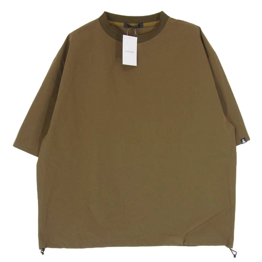 SOPHNET. ソフネット SOPH-242044 2WAY STRETCH POPLIN HEM CODE S/S BAGGY TOP ストレッチ ショート スリーブ バギーシルエット半袖 Tシャツ カーキ系 L【美品】【中古】