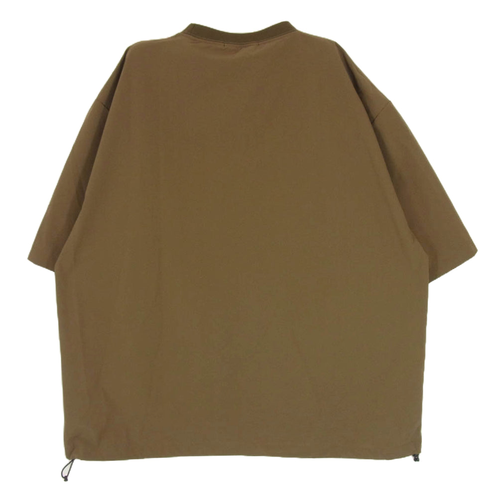SOPHNET. ソフネット SOPH-242044 2WAY STRETCH POPLIN HEM CODE S/S BAGGY TOP ストレッチ ショート スリーブ バギーシルエット半袖 Tシャツ カーキ系 L【美品】【中古】