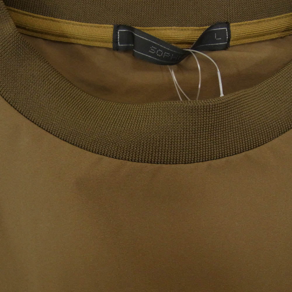 SOPHNET. ソフネット SOPH-242044 2WAY STRETCH POPLIN HEM CODE S/S BAGGY TOP ストレッチ ショート スリーブ バギーシルエット半袖 Tシャツ カーキ系 L【美品】【中古】