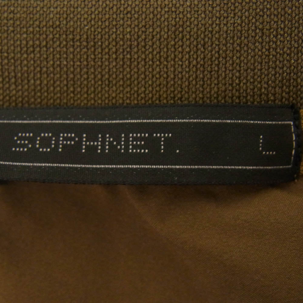 SOPHNET. ソフネット SOPH-242044 2WAY STRETCH POPLIN HEM CODE S/S BAGGY TOP ストレッチ ショート スリーブ バギーシルエット半袖 Tシャツ カーキ系 L【美品】【中古】