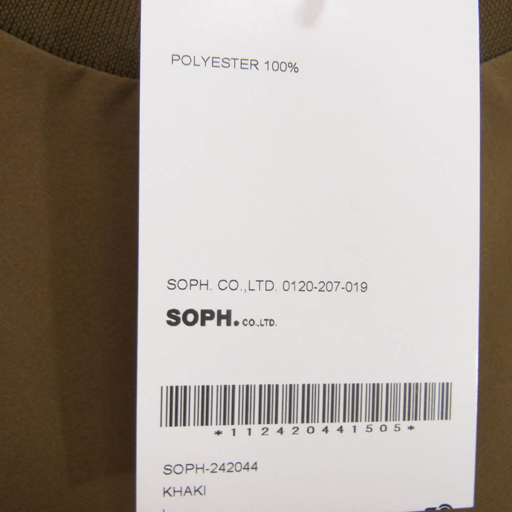 SOPHNET. ソフネット SOPH-242044 2WAY STRETCH POPLIN HEM CODE S/S BAGGY TOP ストレッチ ショート スリーブ バギーシルエット半袖 Tシャツ カーキ系 L【美品】【中古】