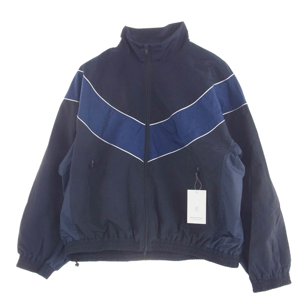メゾンスペシャル 11232211302 Prime Over Different Material Combination Truck Jacket 中綿 ナイロントラック ジップ ジャケット ネイビー系 ブルー系 2【中古】