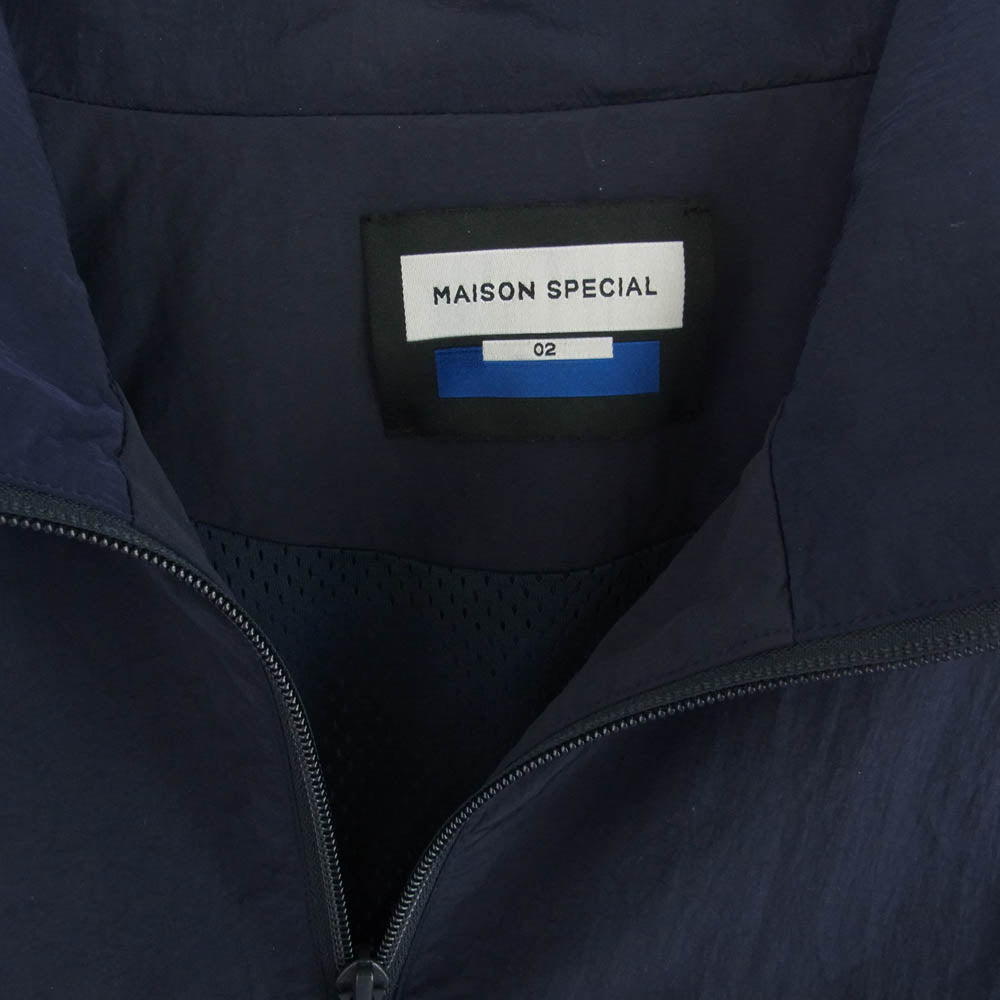 メゾンスペシャル 11232211302 Prime Over Different Material Combination Truck Jacket 中綿 ナイロントラック ジップ ジャケット ネイビー系 ブルー系 2【中古】