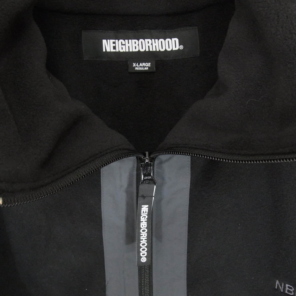 NEIGHBORHOOD ネイバーフッド 242UWNH-CSM04 FLEECE HALF ZIP PULLOVER LS ハーフジップフリース ジャケット ブラック系 XL【新古品】【未使用】【中古】