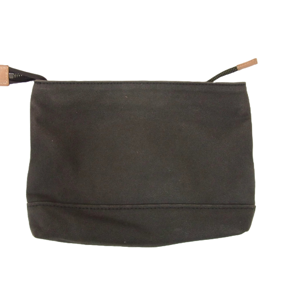 Vivienne Westwood ヴィヴィアンウエストウッド キャンバス ポーチ セカンドバッグ クラッチ バッグ ブラック系【中古】