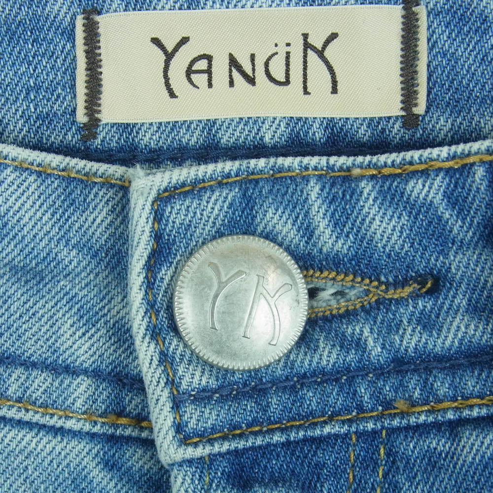 YANUK ヤヌーク 57134212 LOUISE ジッパーフライ ストレート ストレッチ デニム パンツ インディゴブルー系 VSL 23【中古】
