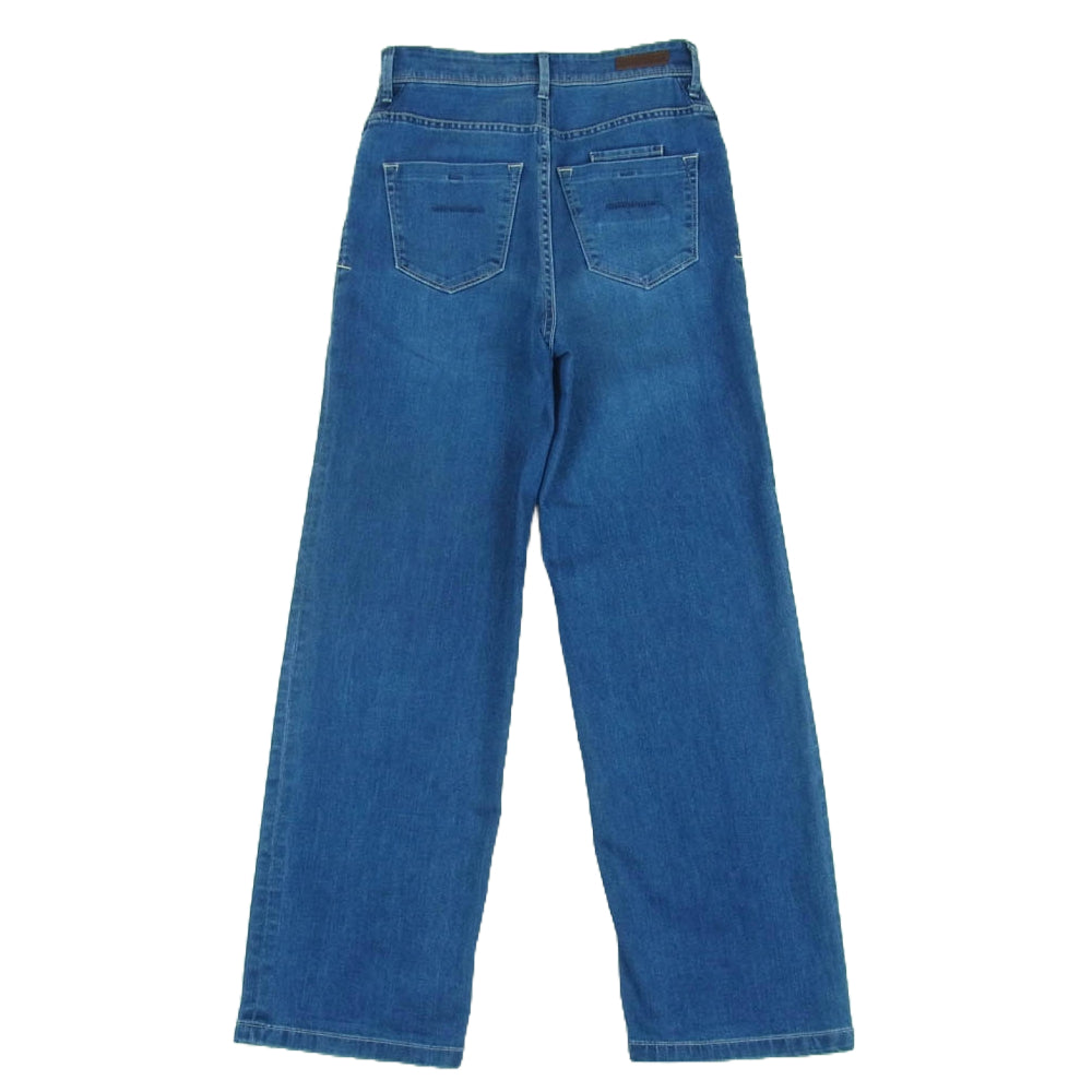 YANUK ヤヌーク 57142072 LILITH wide straight ワイド ストレート ストレッチ デニム パンツ インディゴブルー系 AUB 25【中古】